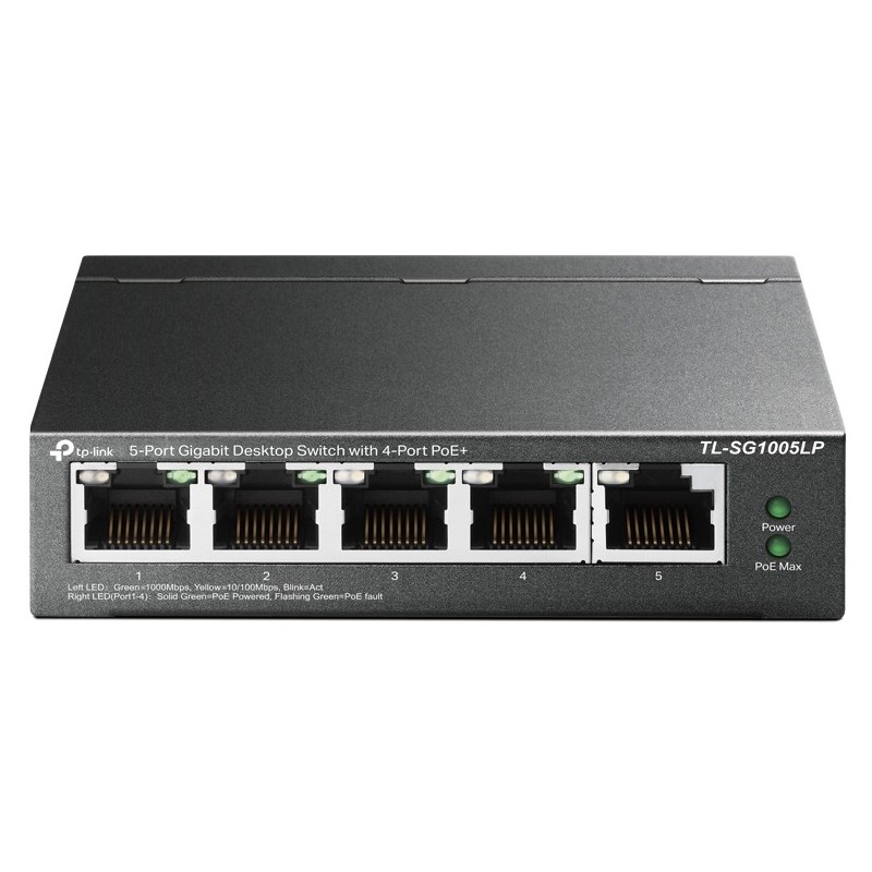 Buy TP-Link TL-SG1005LP - 5-Port Gigabit Unmanaged Switch, 4x PoE+ - Black, Wall... in Cyprus, Nicosia, Limassol, Larnaka, Pafos