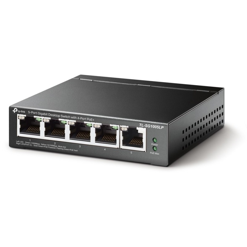 Buy TP-Link TL-SG1005LP - 5-Port Gigabit Unmanaged Switch, 4x PoE+ - Black, Wall... in Cyprus, Nicosia, Limassol, Larnaka, Pafos