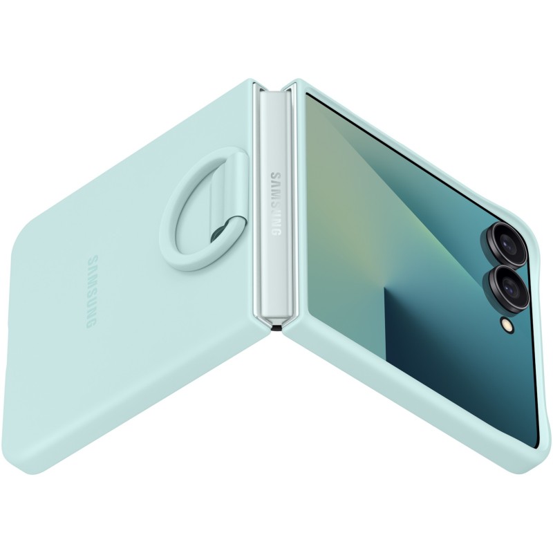 Buy Samsung Ring Silicone Case for Galaxy Z Flip7 - Mint (Light Cyan) Protective... in Cyprus, Nicosia, Limassol, Larnaka, Pafos