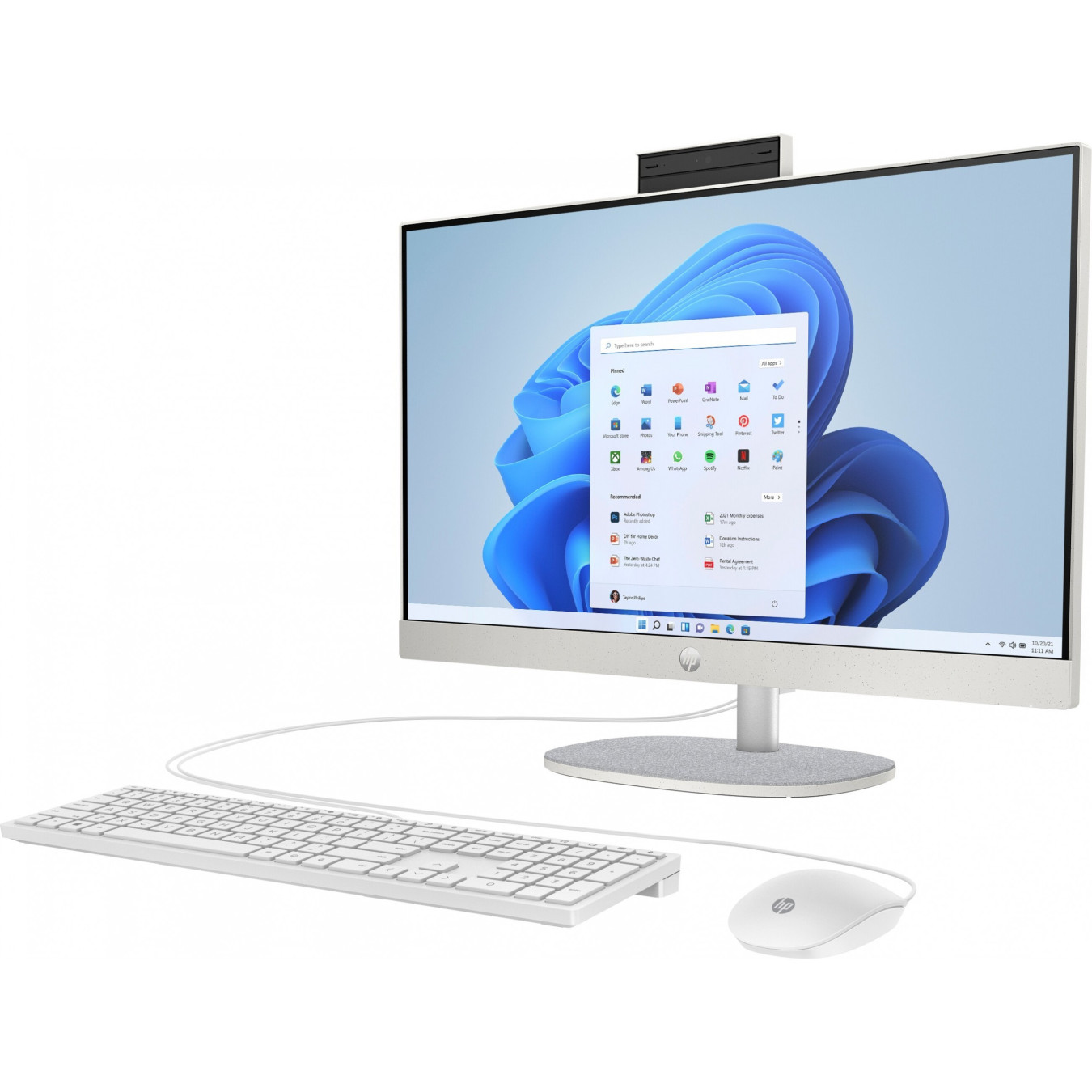 HP All-in-One 24-cr0006ng - Shell White - Ryzen 5 7520U, 16GB, 512GB SSD, 23.8" FHD IPS, Windows 11 Home