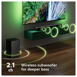 Philips Soundbar 2.1 TAB5309 10 mit kabellosem Subwoofer schwarz — Buy in Cyprus with Fast Delivery
