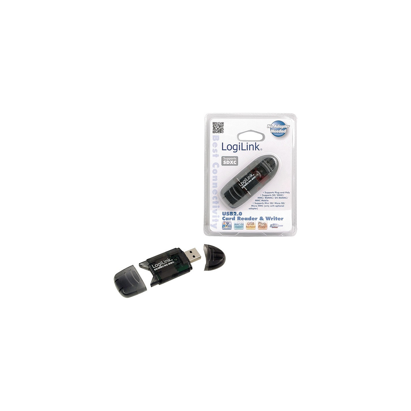 LogiLink CR0007 USB 2.0 SD MicroSD MMC RS-MMC Kartenleser — Buy in Cyprus with Fast Delivery