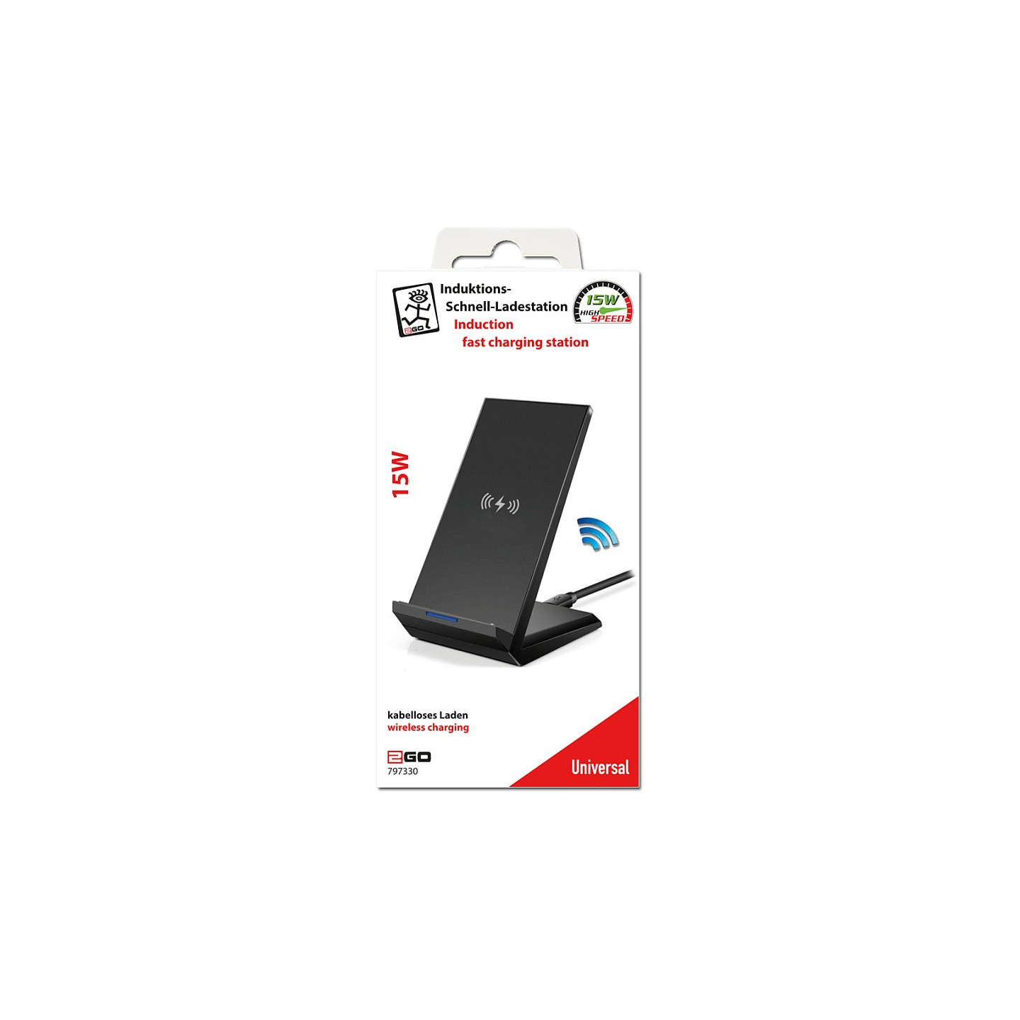 2GO Induktive Schnell-Ladestation FastCharging 15W schwarz — Buy in Cyprus with Fast Delivery