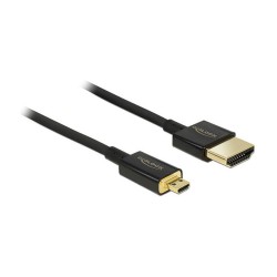 DELOCK Kabel High Speed HDMI mit Ethernet - HDMI-A Stecker to HDMI Micro-D Stecker 3D 4K 1.5 m Slim Premium
