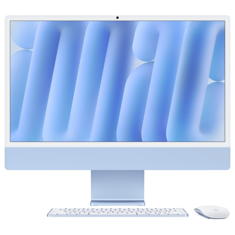 iMac Z1EP 59.62cm 23.5Zoll Standardglas M4 10C CPU 10C GPU 16C N.E. 16GB 512GB SSD Gbit Eth MM NumKey TID DE Blau