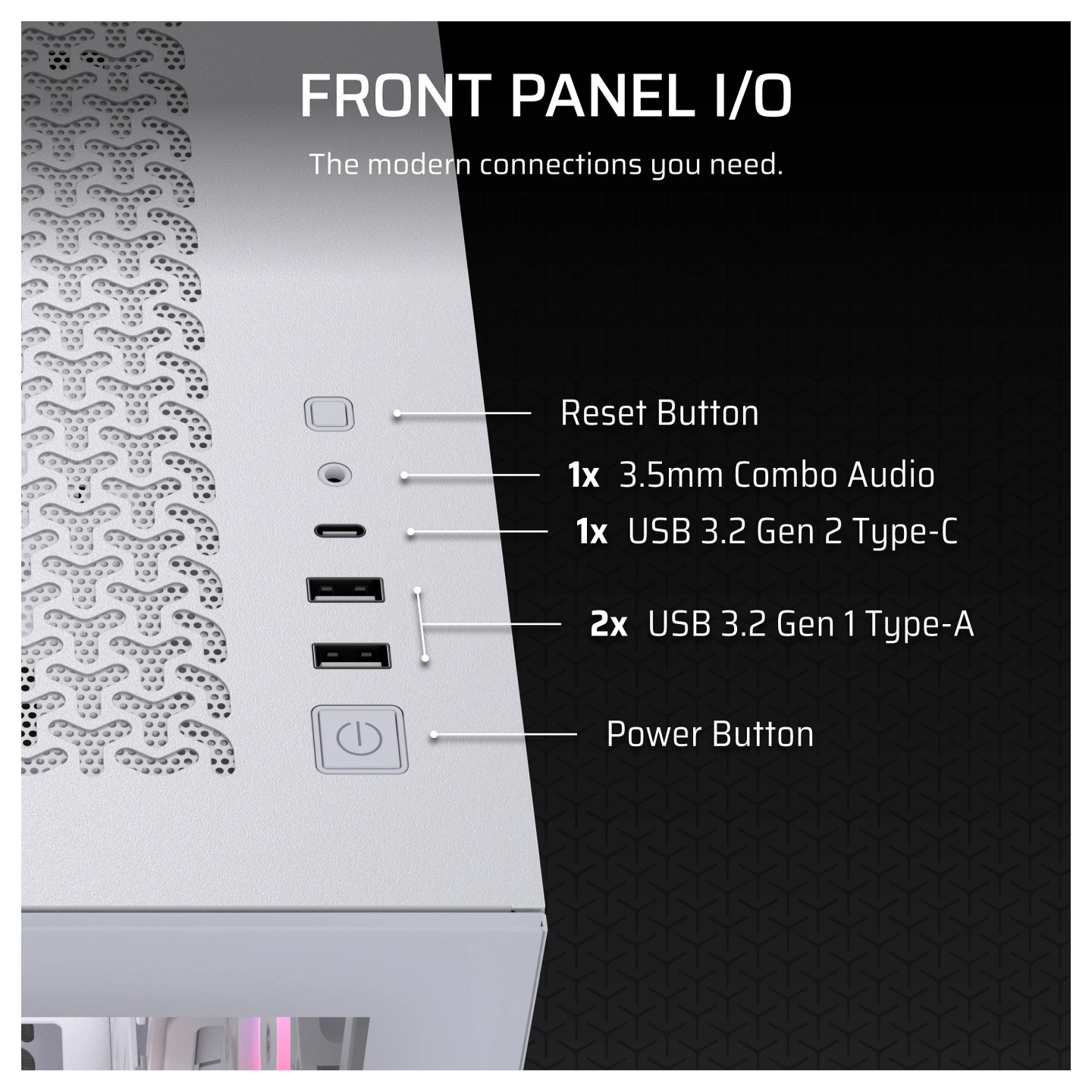 CORSAIR Midi 3500X RSR ARGB (Tempered Glass) White — Buy in Cyprus with Fast Delivery