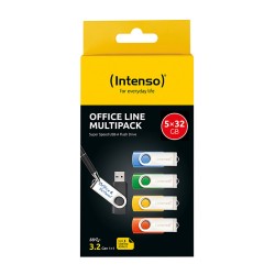 STICK Intenso Office Line 32GB USB Stick 3.2 Multipack x5 bunt — Buy in Cyprus with Fast Delivery