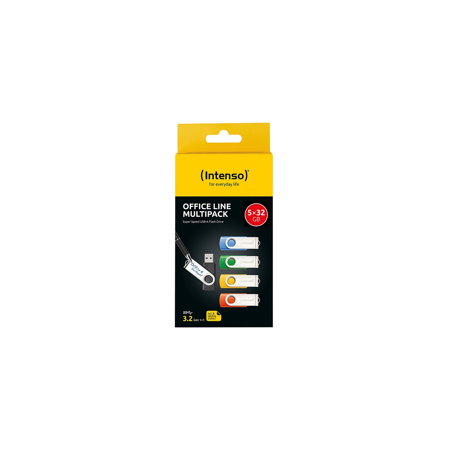 STICK Intenso Office Line 32GB USB Stick 3.2 Multipack x5 bunt — Buy in Cyprus with Fast Delivery