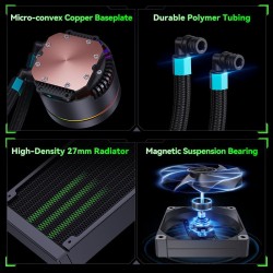 Snowman KL240-BK ARGB 240mm CPU Liquid Cooler - Black (Boxed) — Buy in Cyprus with Fast Delivery