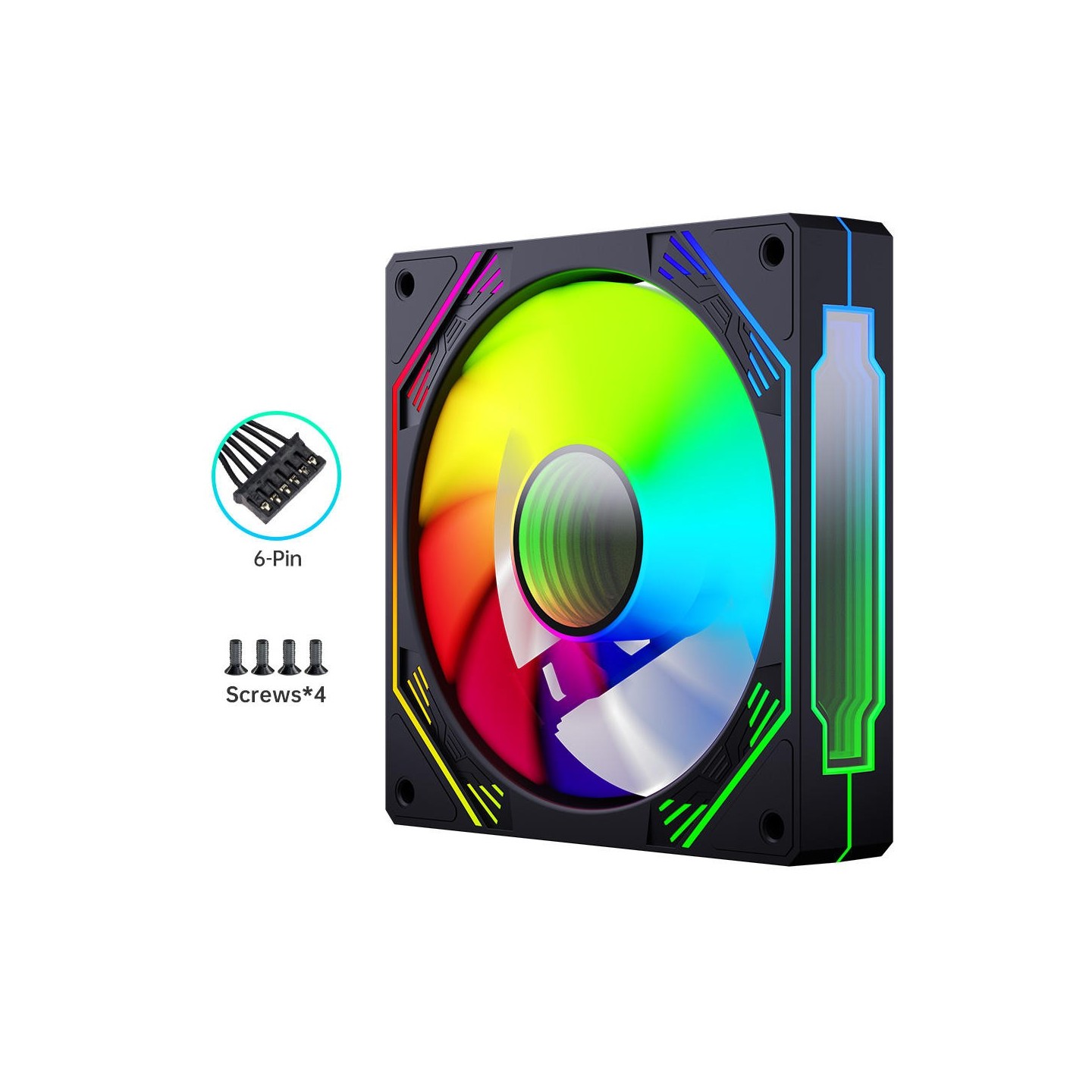 Case Fan TACK120 ARGB Black 6-Pin 120mm 800-1600RPM (Retail) — Buy in Cyprus with Fast Delivery — Armenius Store Cyprus