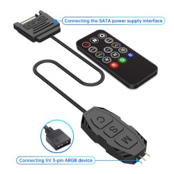 5V 3Pin ARGB Cable Controller with Remote (Retail) — Buy in Cyprus with Fast Delivery
