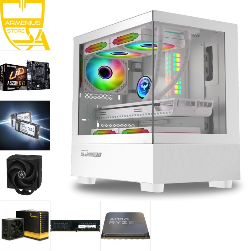 Custom Budget Gaming PC - Ryzen 5 5600G, Integrated Radeon Graphics, 16GB DDR4, 500GB NVMe — Buy in Cyprus with Fast Delivery