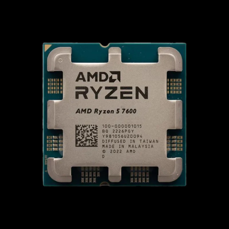 AMD Ryzen 5 7600 - AM5 - 6-Core/12-Thread CPU, 3.8GHz Base up to 5.1GHz Boost, 32MB L3, 65W TDP, DDR5 (Tray)
