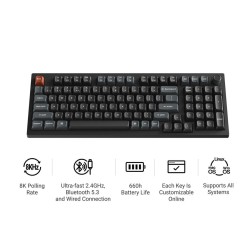 Keychron V5 Ultra V5U-D1 8K Wireless Mechanical Keyboard Red Switch RGB 96% US (Boxed) — Buy in Cyprus with Fast Delivery