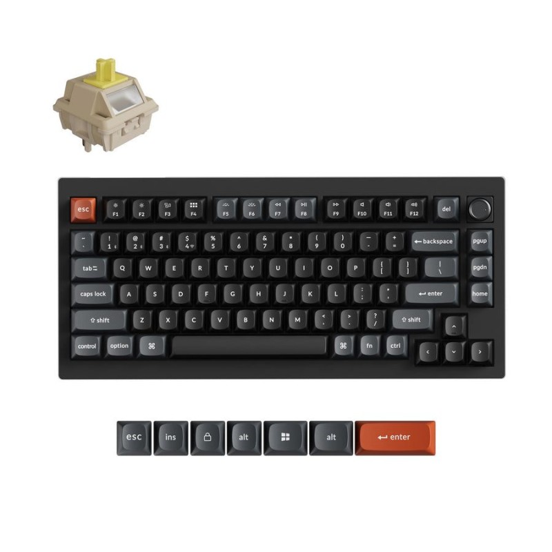Keychron V1 Ultra (V1U-D4) 8K Wireless 75% Mechanical Keyboard Banana Silk POM RGB US (Boxed)