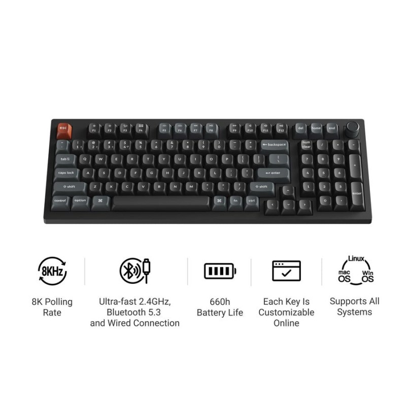 Keychron V5 Ultra (V5U-D4) Banana Switch RGB 96% US Mechanical Keyboard (Boxed) — Buy in Cyprus with Fast Delivery