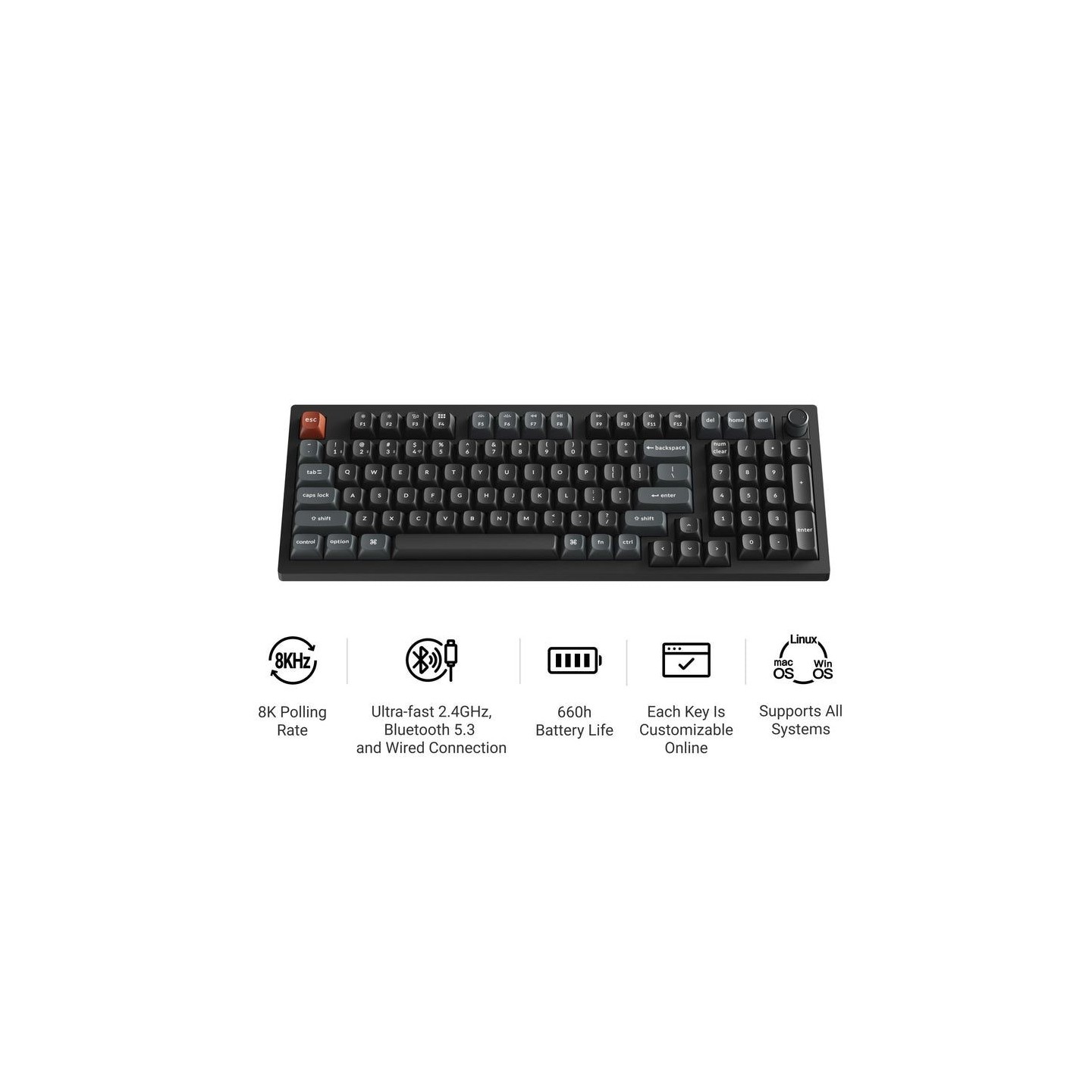 Keychron V5 Ultra (V5U-D4) Banana Switch RGB 96% US Mechanical Keyboard (Boxed) — Buy in Cyprus with Fast Delivery