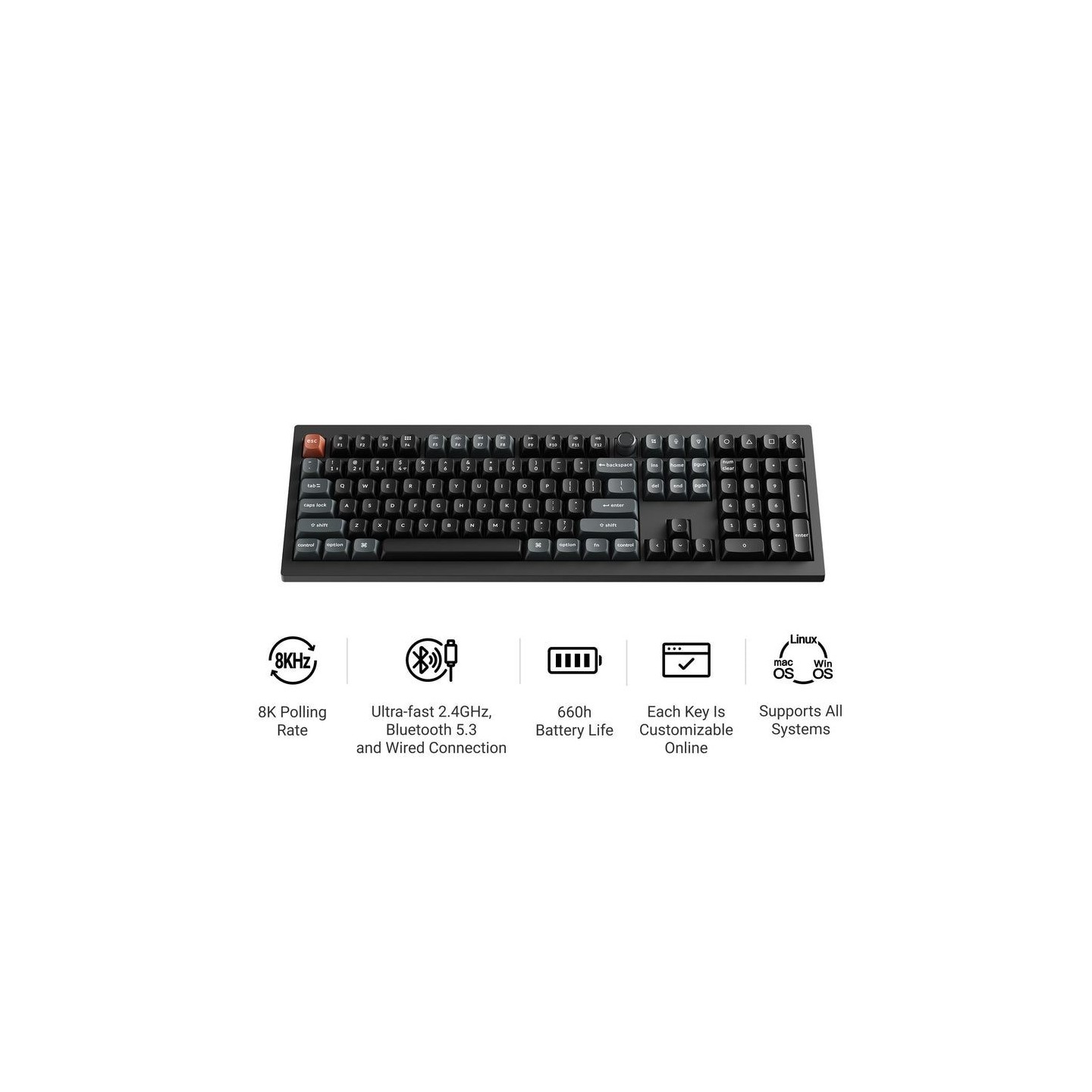 Keychron V6 Ultra (V6U-D1) 8K Wireless Mechanical Keyboard Red Switch RGB 100% US (Boxed) — Buy in Cyprus with Fast Delivery