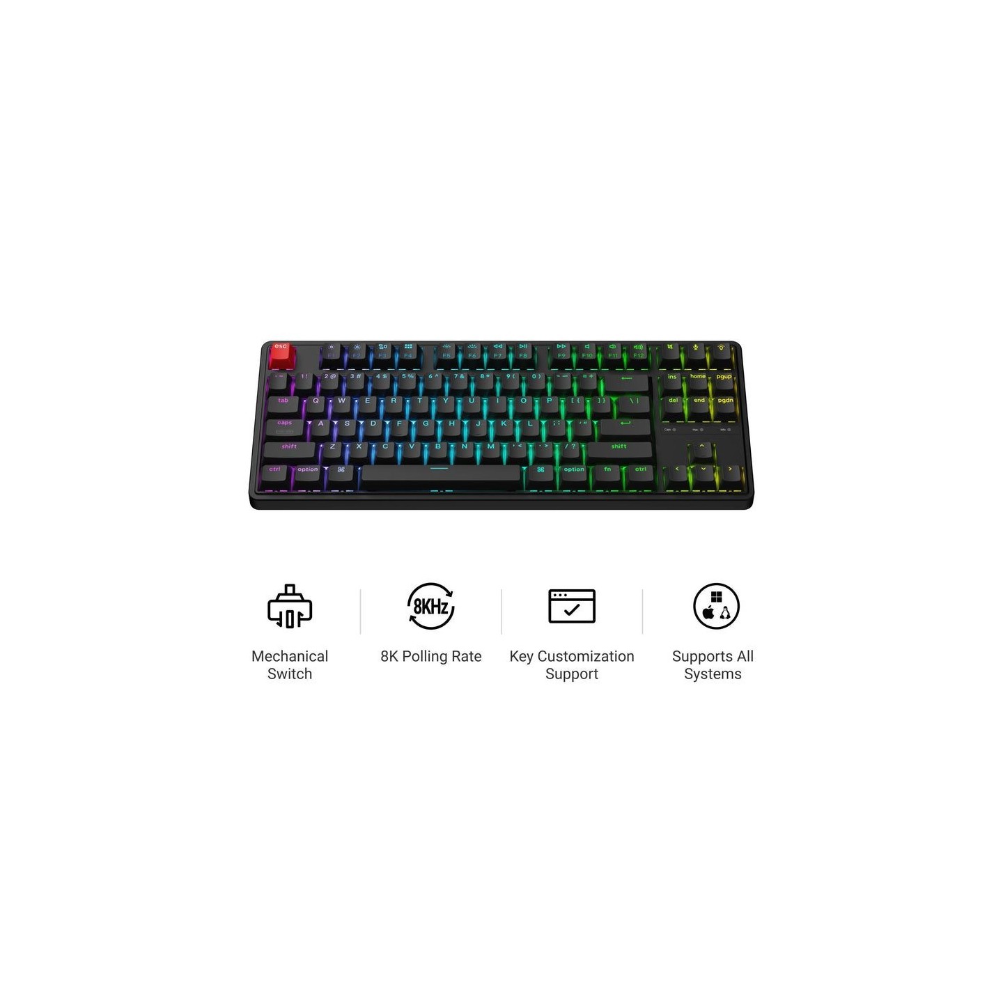Keychron C3 Pro (C3PX-H3) QMK VIA Super Brown 8K 80% US RGB (Boxed) — Buy in Cyprus with Fast Delivery