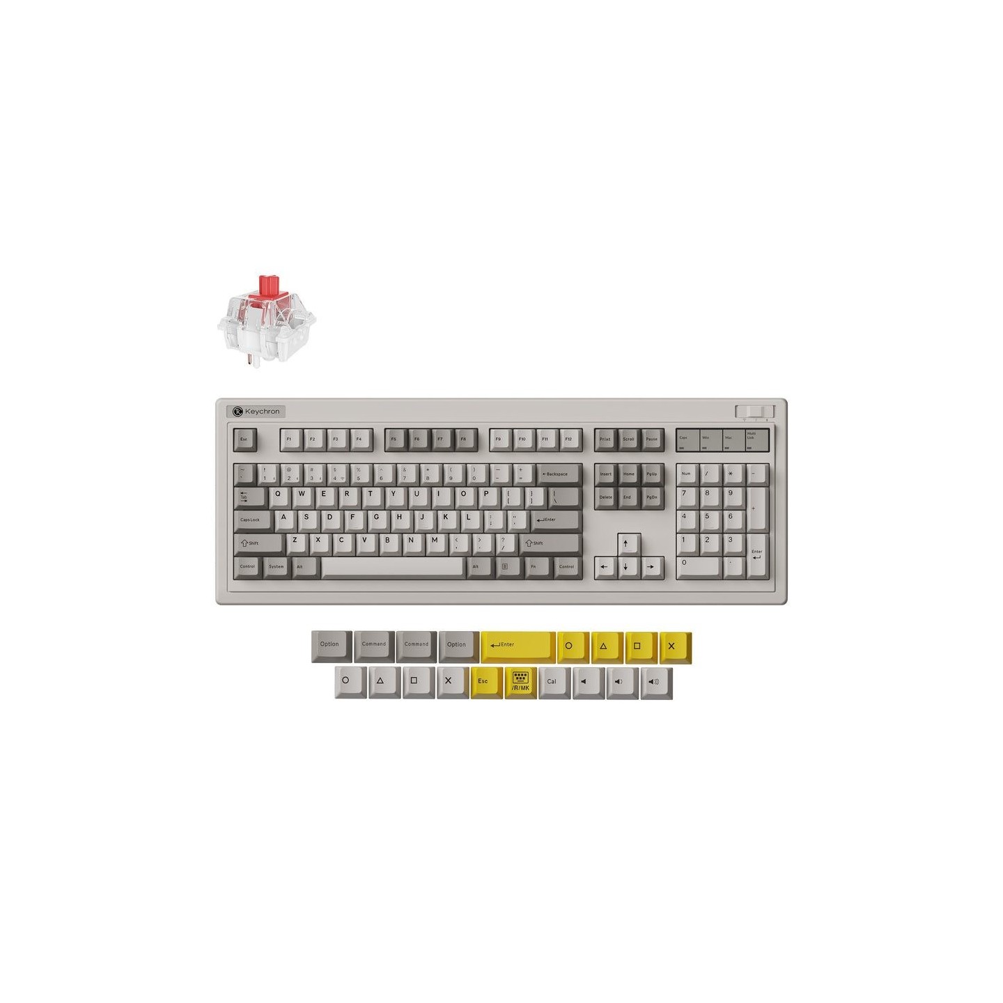 Keychron R6 (R6-M1) QMK Wireless Mechanical Keyboard Red Switch Hot-Swap RGB 100% US Retro (Boxed)