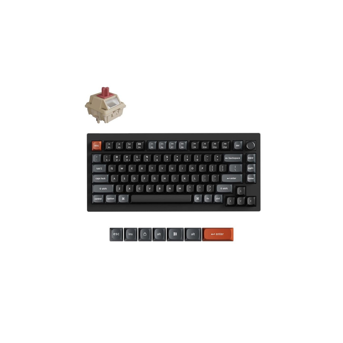 Keychron V1 Ultra (V1U-D1) 8K Wireless 75% Mechanical Keyboard Red Switch RGB US (Boxed) — Buy in Cyprus with Fast Delivery
