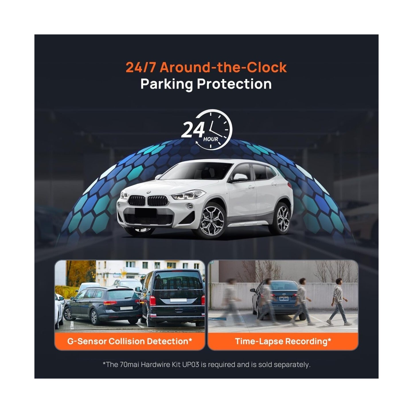 70mai A800SE-1 Front & Rear Dash Cam 4k w. 3inch screen set w. Rearview Cam - 2160p 140FOV — Buy in Cyprus with Fast Delivery