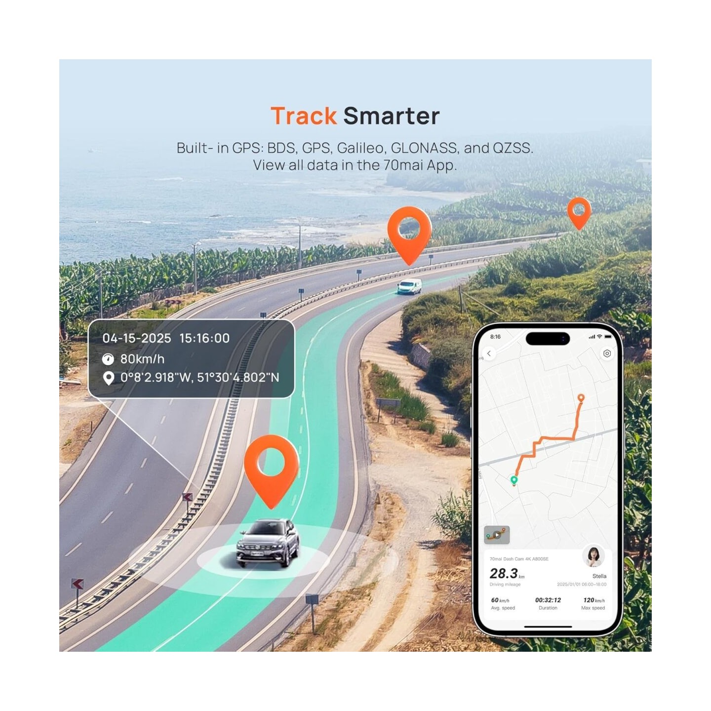 70mai A800SE-1 Front & Rear Dash Cam 4k w. 3inch screen set w. Rearview Cam - 2160p 140FOV — Buy in Cyprus with Fast Delivery