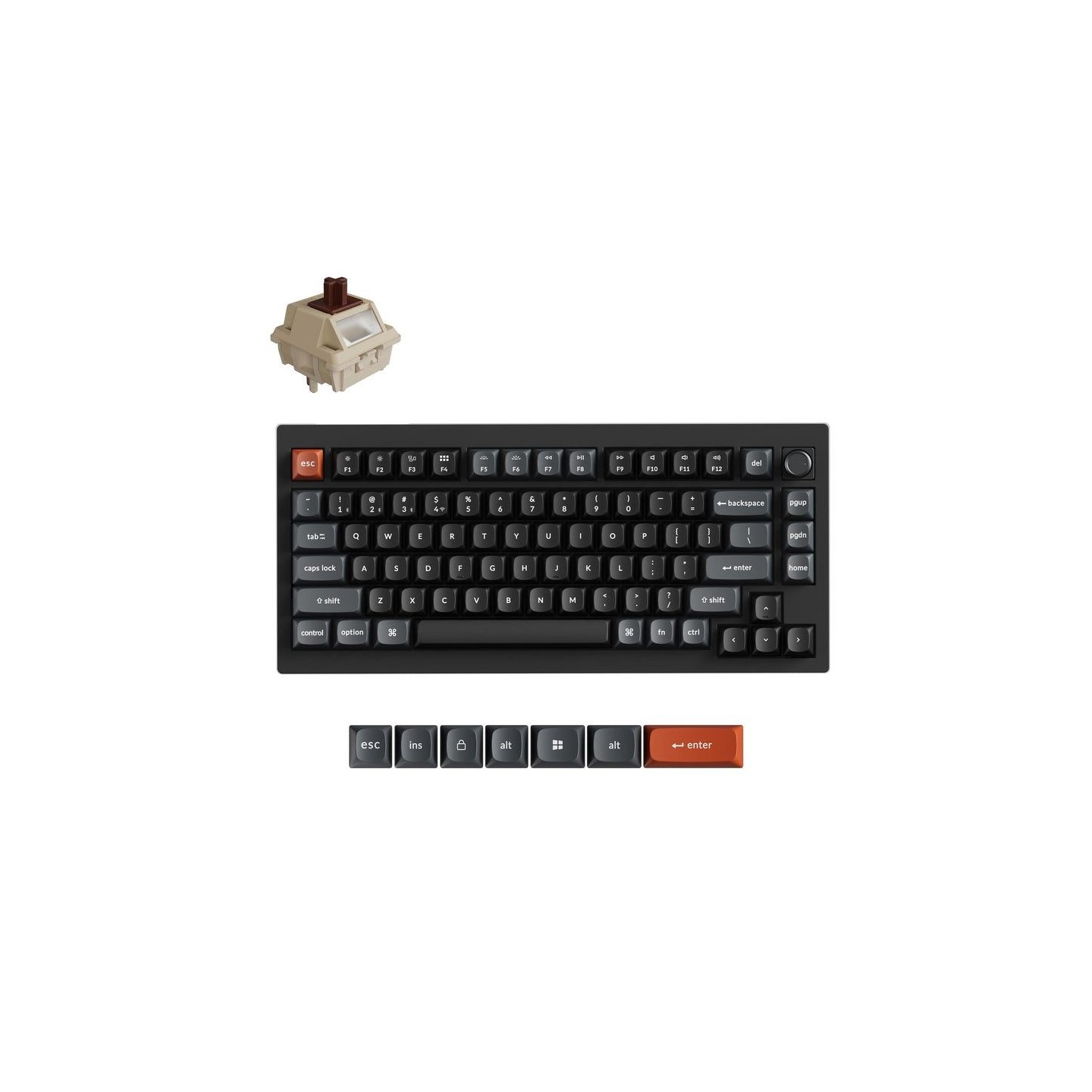 Keychron V1 Ultra V1U-D3 8K Wireless 75% Mechanical Keyboard Brown Switch RGB US (Boxed) — Buy in Cyprus with Fast Delivery