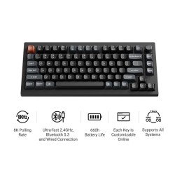 Keychron V1 Ultra V1U-D3 8K Wireless 75% Mechanical Keyboard Brown Switch RGB US (Boxed) — Buy in Cyprus with Fast Delivery