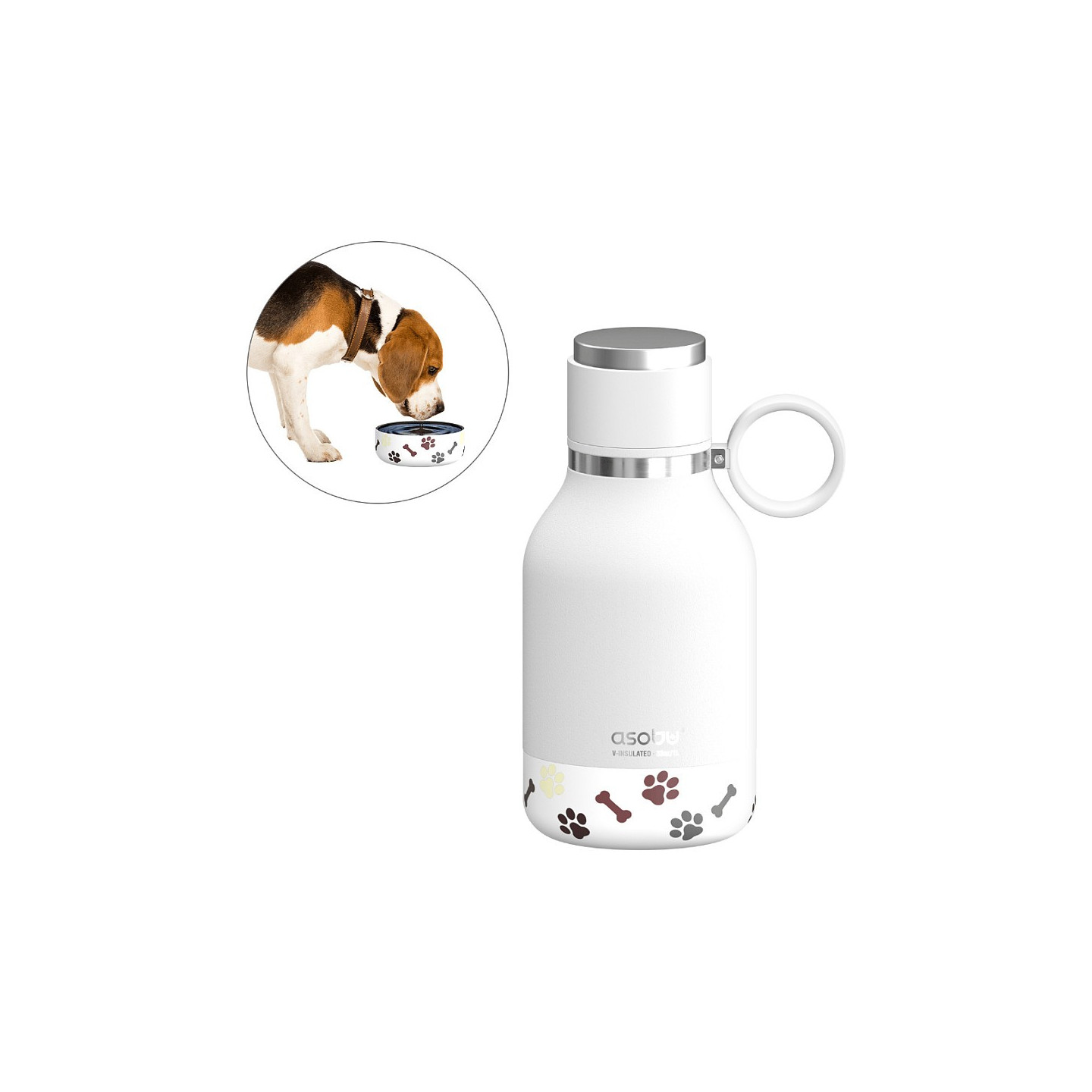 Asobu - Dog Bowl - Edelstahlflasche mit Hundenapf 1 Liter Wei — Buy in Cyprus with Fast Delivery