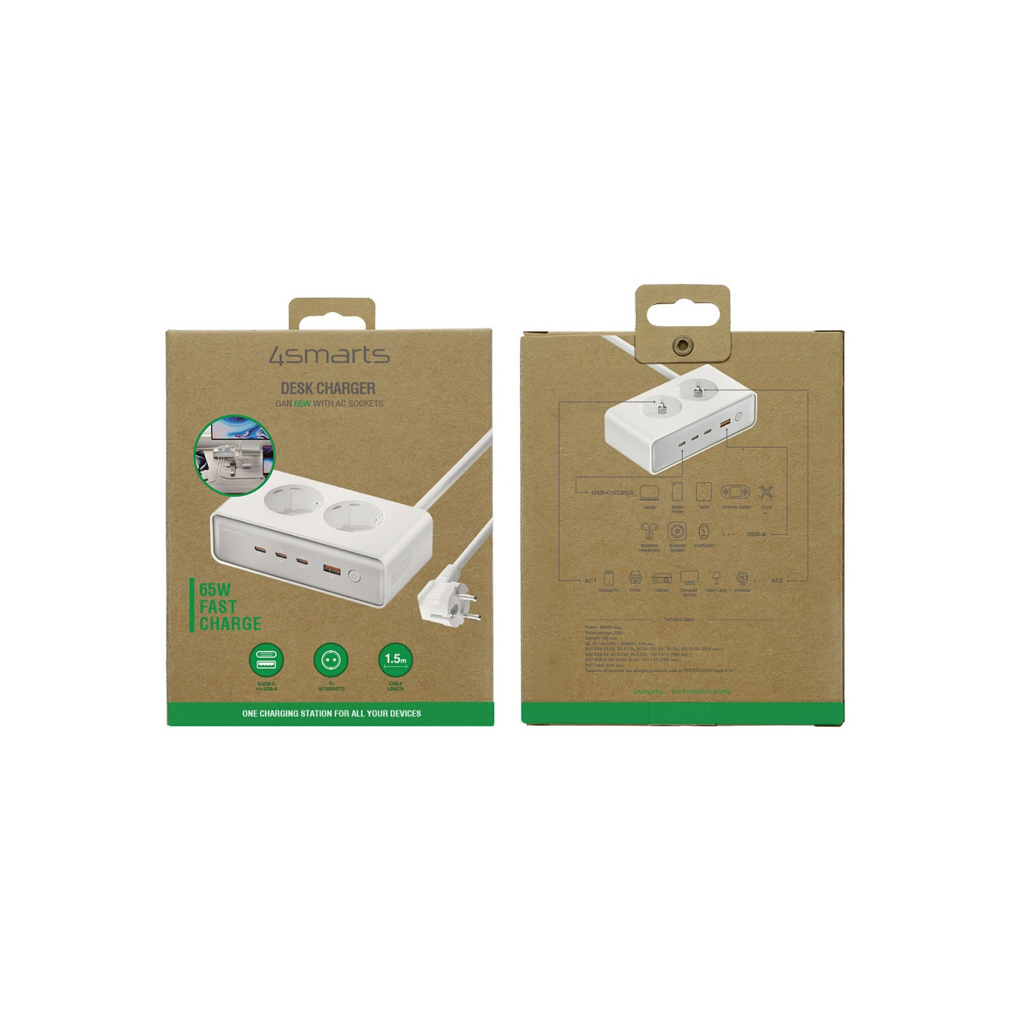 4smarts Desk Charger GaN 65W mit AC-Steckdosen — Buy in Cyprus with Fast Delivery