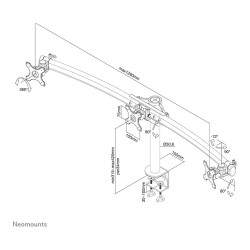 Neomounts FPMA-D700D3 Tischhalterung für drei Flachbildschirme bis 27' (69 cm) — Buy in Cyprus with Fast Delivery