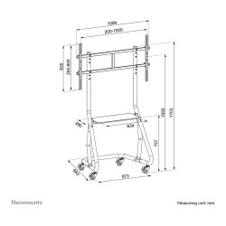 Mobiler Bodenständer für Flachbild-Fernseher bis 100' (254 cm) 100KG NS-M3800BLACK Neomounts