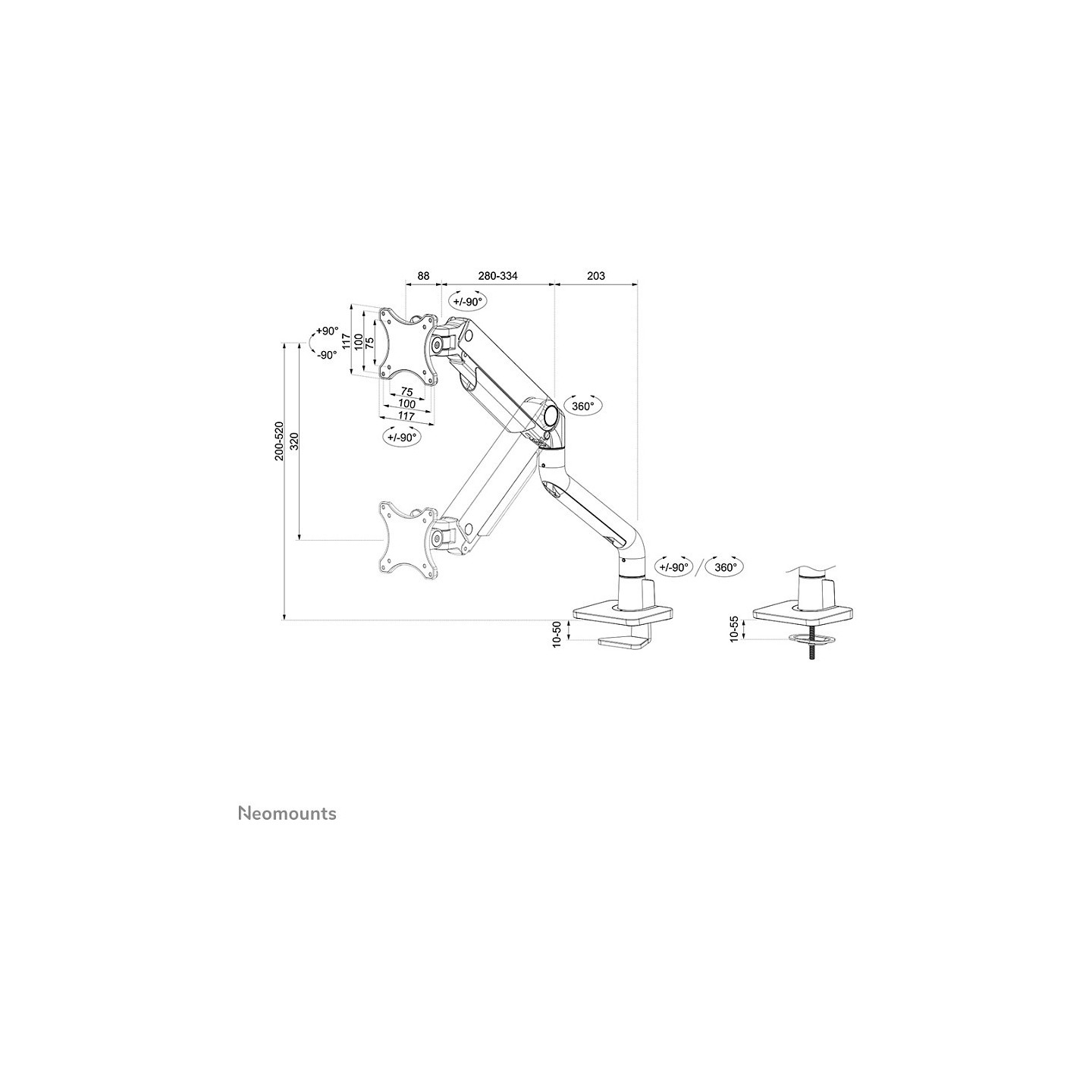 Neomounts DS70S-950WH1 vollbewegliche Tischhalterung für 17-49' Bildschirme - Weiß — Buy in Cyprus with Fast Delivery