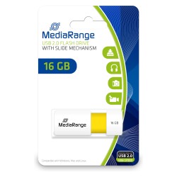 STICK MediaRange USB-Stick 16GB USB 2.0 Slider yellow — Buy in Cyprus with Fast Delivery