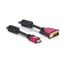 DeLock HDMI to DVI 24+1 (ST-ST) 5m Adapterkabel vergoldet Black — Buy in Cyprus with Fast Delivery