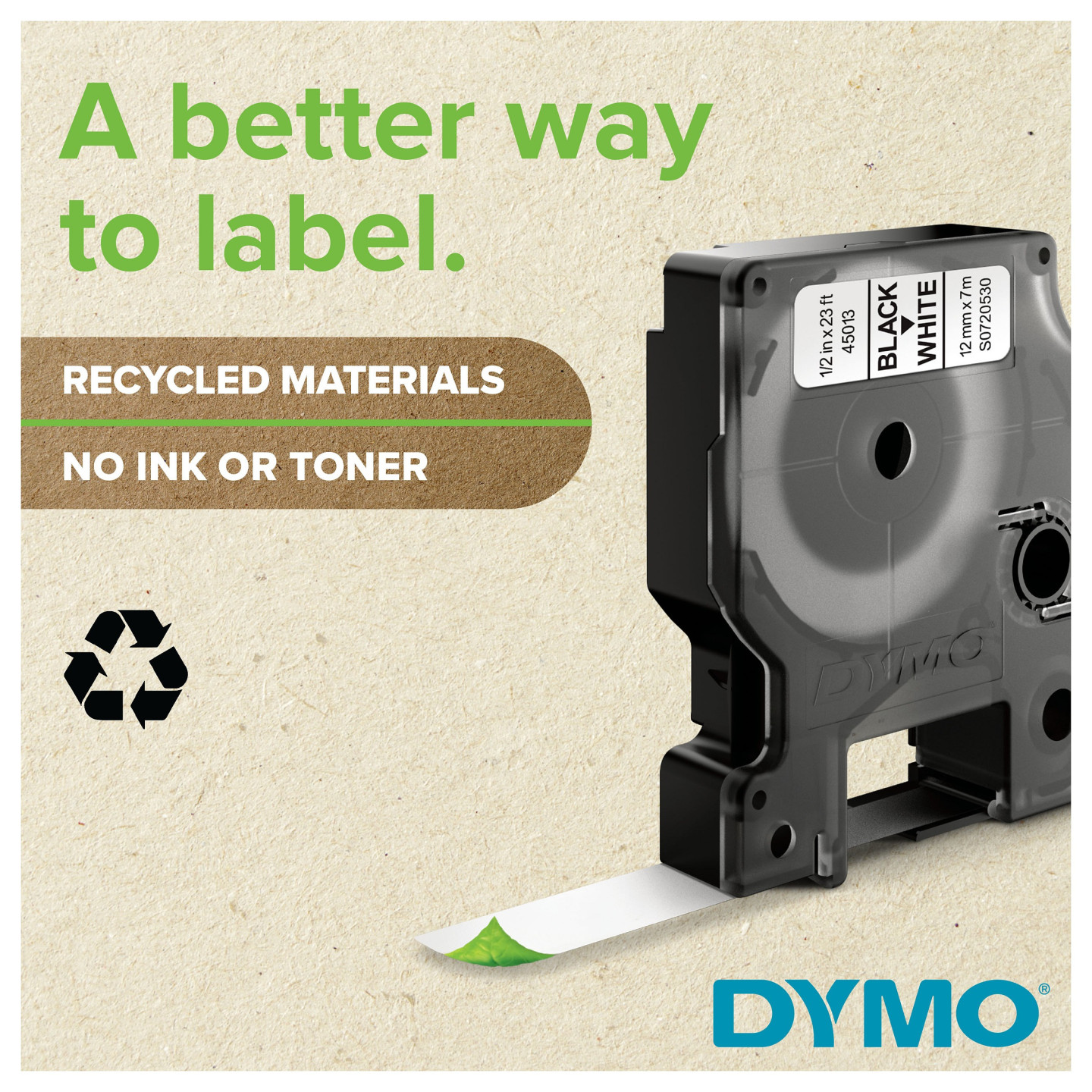 Dymo LabelWriter - D1 Etiketten Selbstklebend - 12 mm x 7 m - Schwarz auf Rot - (S0720570) — Buy in Cyprus with Fast Delivery
