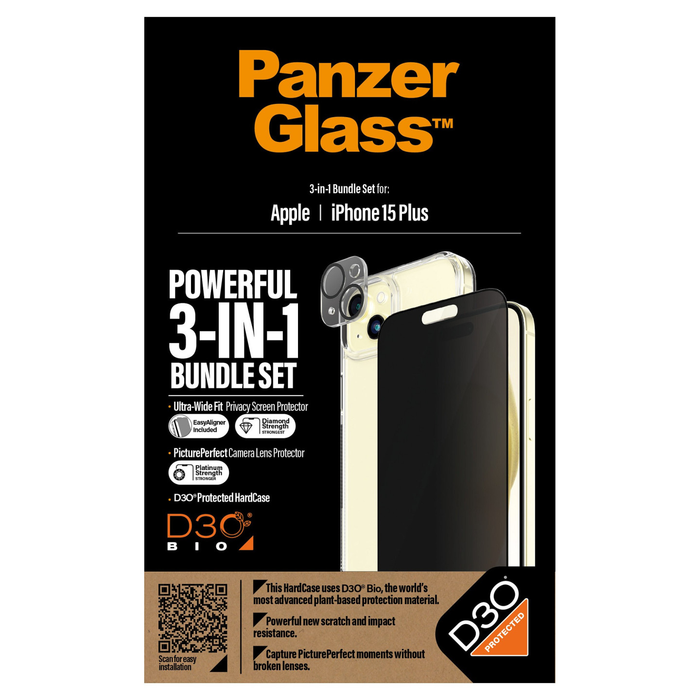 PanzerGlass 3-in-1-Privacy-Pack iPhone 15 Plus — Buy in Cyprus with Fast Delivery