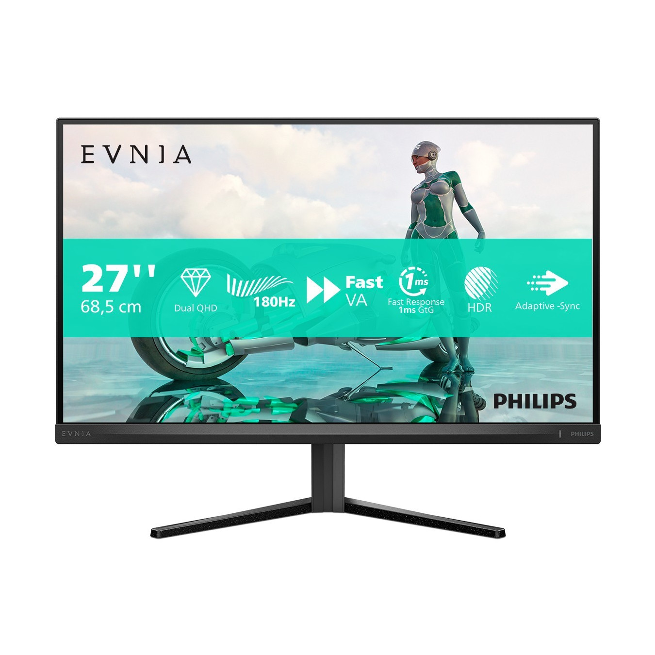Philips Evnia 27M2N3500NL - 27-inch QHD (2560x1440) VA Monitor, 180Hz, 1ms, Grey — Buy in Cyprus with Fast Delivery