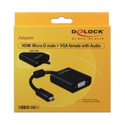 DELOCK Adapter micro HDMI-VGA — Buy in Cyprus with Fast Delivery