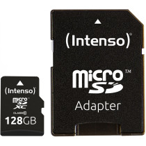 Intenso microSDXC 128GB - Model 3413491 - Class 10, 25 MB/s, Black, Shock/Water/X-ray Resistant