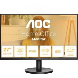 Buy AOC U27B3A - 27in 4K UHD IPS Monitor, 3840x2160, 60Hz, 4ms, 2xHDMI + DP, Black in Cyprus, Nicosia, Limassol, Larnaka, Pafos