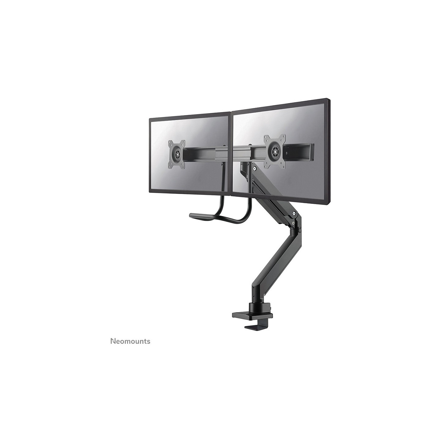 Neomounts Tischhalterung mit Tischhalterungsgriff für zwei Flachbildschirme bis 32' (81 cm) 8KG NM-D775DXBLACK Neomounts