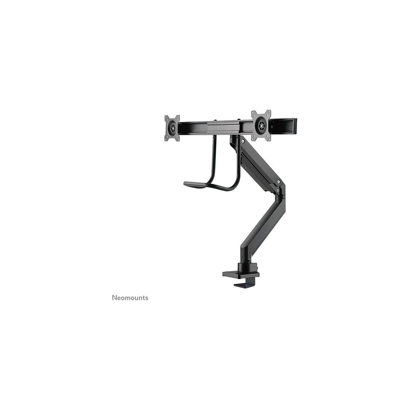 Neomounts Tischhalterung mit Tischhalterungsgriff für zwei Flachbildschirme bis 32' (81 cm) 8KG NM-D775DXBLACK Neomounts