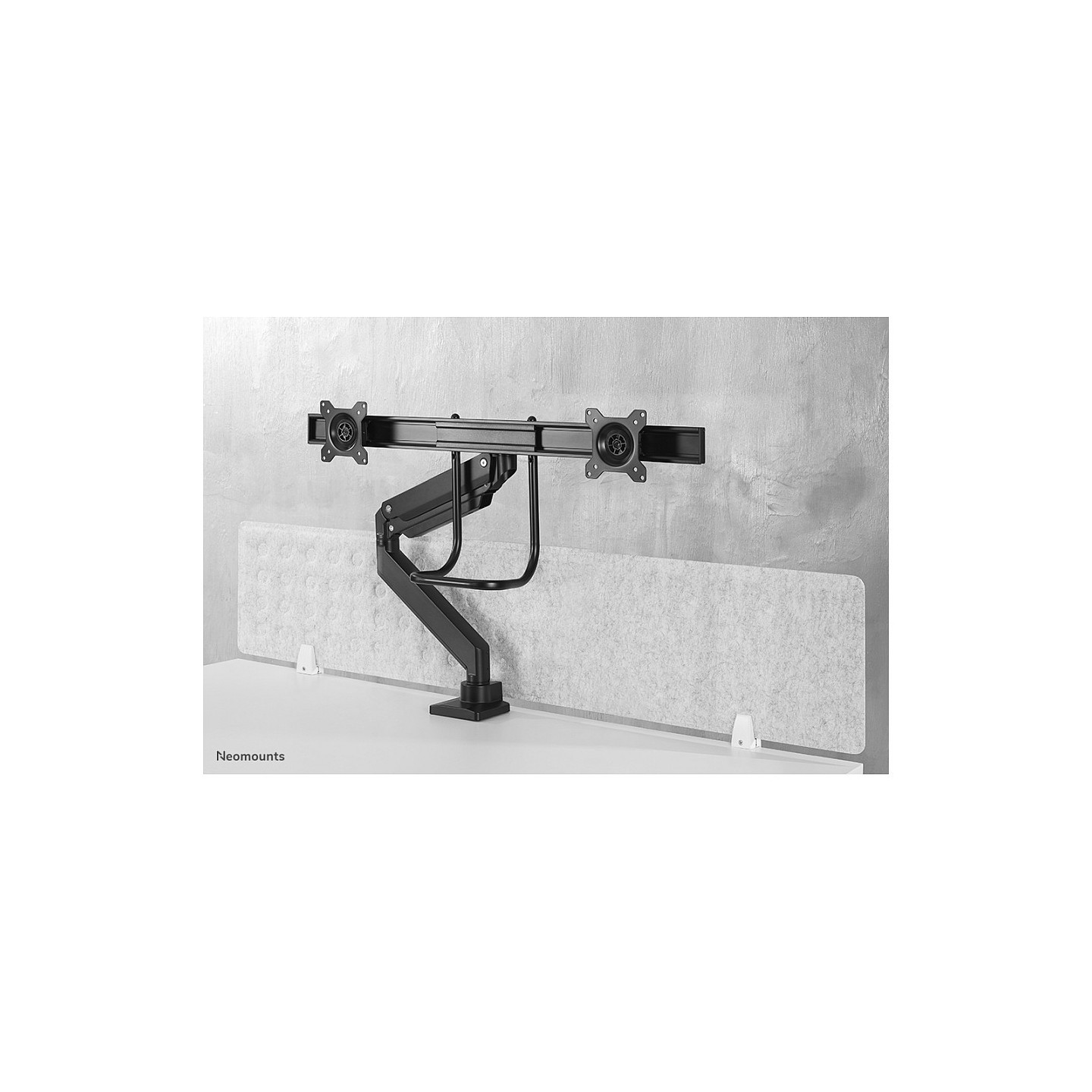 Neomounts Tischhalterung mit Tischhalterungsgriff für zwei Flachbildschirme bis 32' (81 cm) 8KG NM-D775DXBLACK Neomounts