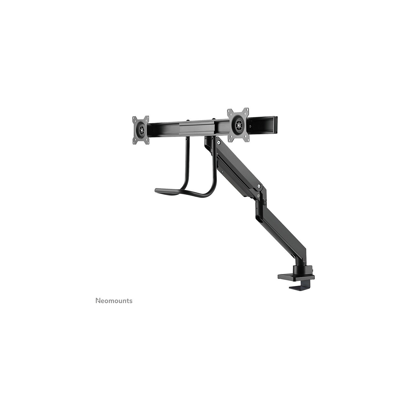 Neomounts Tischhalterung mit Tischhalterungsgriff für zwei Flachbildschirme bis 32' (81 cm) 8KG NM-D775DXBLACK Neomounts
