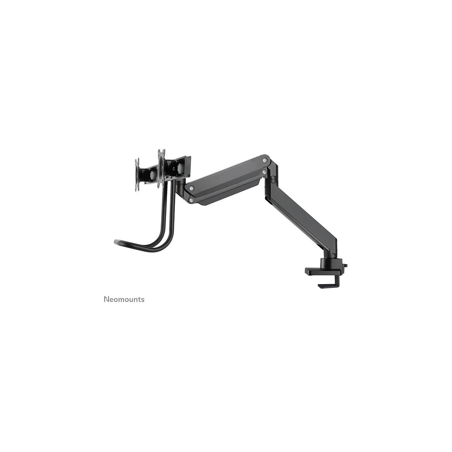 Neomounts Tischhalterung mit Tischhalterungsgriff für zwei Flachbildschirme bis 32' (81 cm) 8KG NM-D775DXBLACK Neomounts