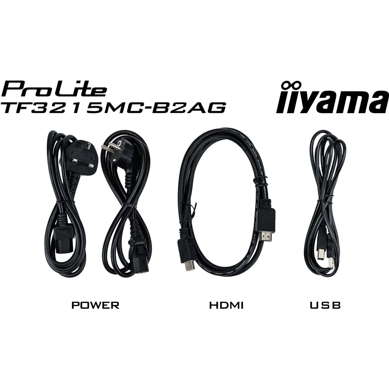iiyama ProLite TF3215MC-B2AG - 31.5in (80cm) PCAP 30-point Touch Open Frame Monitor, Full HD 1920x1080, VA, AG Coating, Black