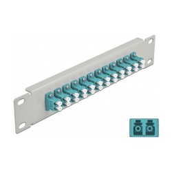 Delock 10? LWL Patchpanel 12 Port LC Duplex aqua 1 HE grau — Buy in Cyprus with Fast Delivery