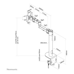 Neomounts FPMA-D960BLACKPLUS Tischhalterung für Breitbildmonitore und curved Monitore bis 49' (124 cm) - Schwarz